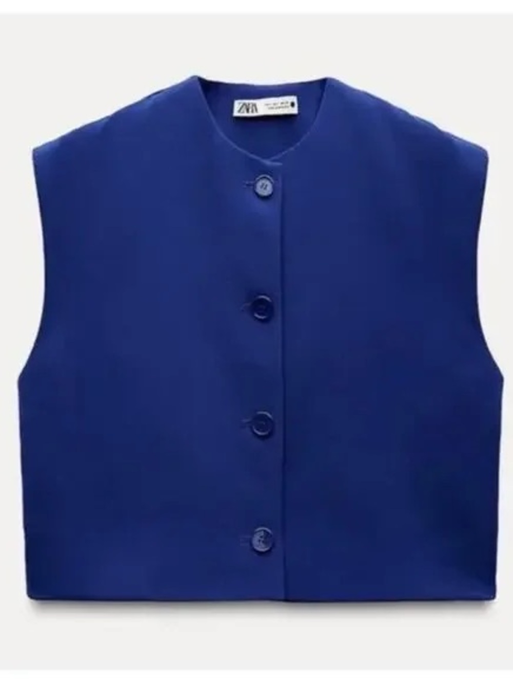 Zara Cobalt Blue Sleeveless Buttoned Vest